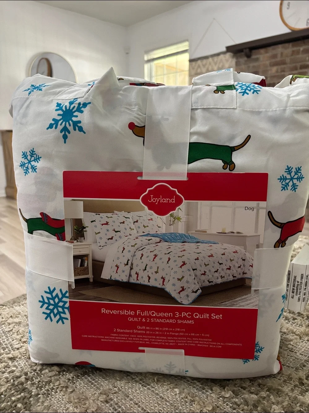 Joyland Reversible Full/Queen 3-PC‎ Quilt Set White Comforter